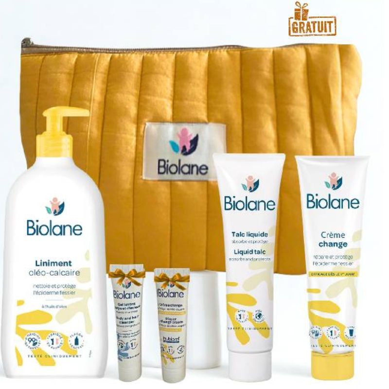 BIOLANE Trousse Kitchange Jaune ( Crème Change+liniment+Talc)