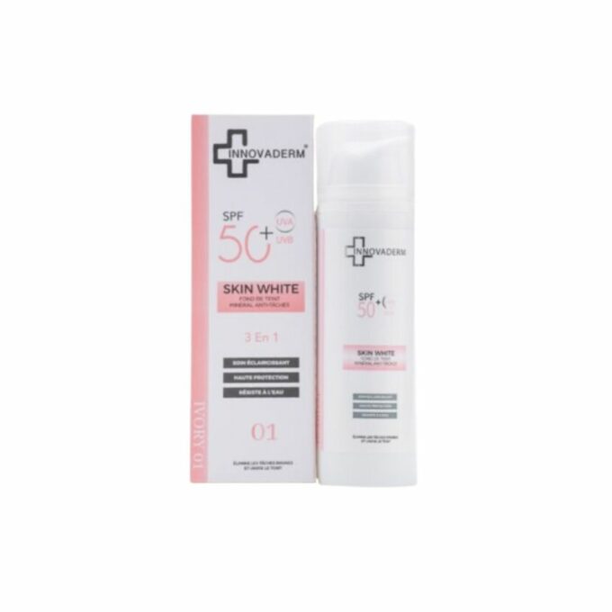 INNOVADERM Skin White Fond De Teint Eclaircissant SPF50+ Ivory 01, 50ml