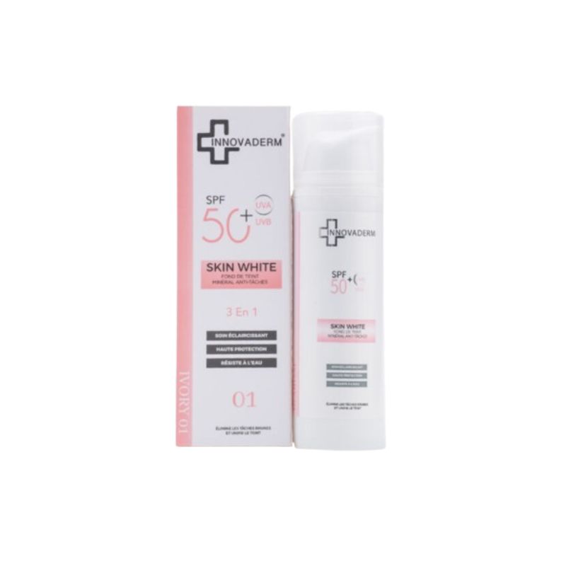 INNOVADERM Skin White Fond De Teint Eclaircissant SPF50+ Ivory 01, 50ml