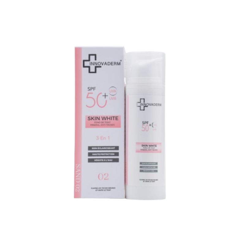 INNOVADERM Skin White Fond De Teint Eclaircissant SPF50+ Sand 02, 50ml