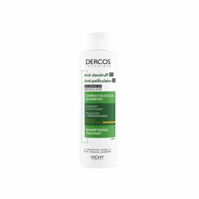 VICHY Dercos Shampooing Antipelliculaire Cheveux Secs, 200ML
