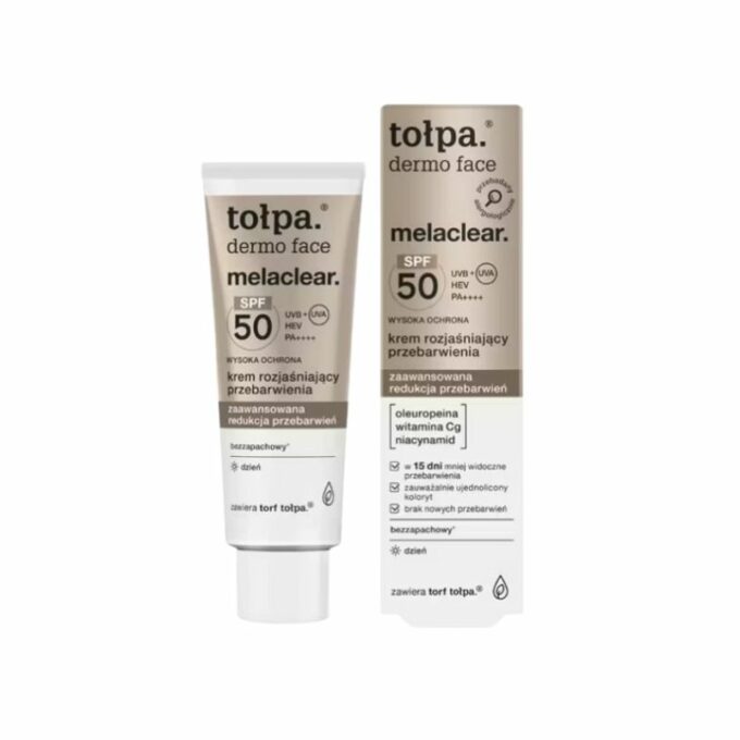 TOLPA Dermo Face Melaclear Crème Eclaircissante Antitaches Spf50+, 40ml