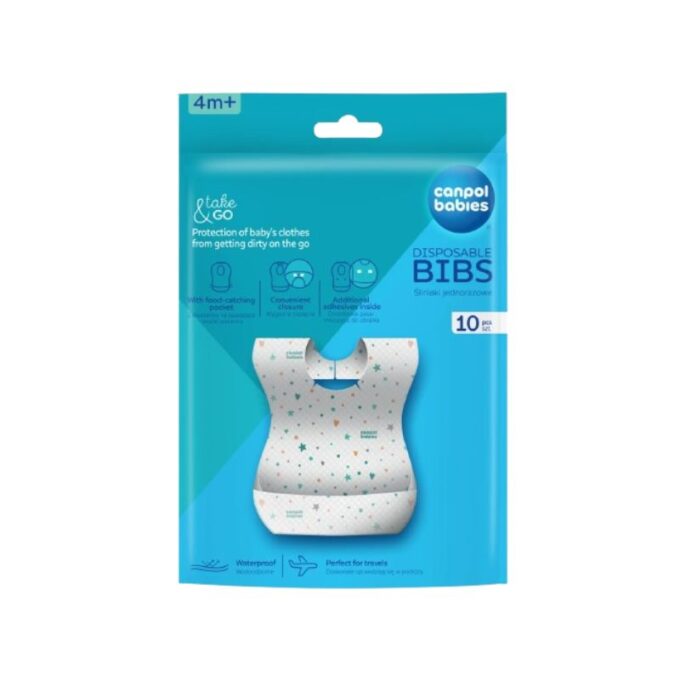 CANPOL BABIES Bavoir Imperméable Jetable Avec Poche 10P 1/800