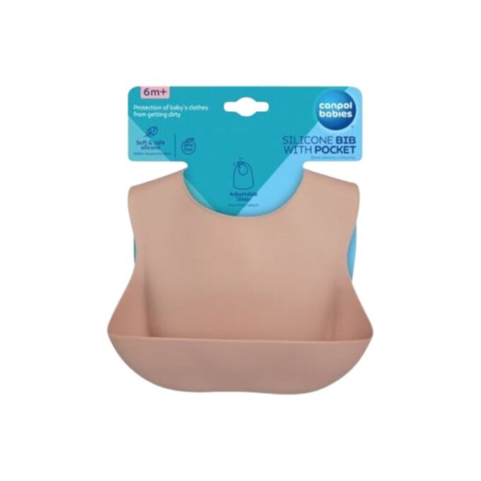 CANPOL BABIES Bavoir Silicone Avec Poche Beige(51/030)