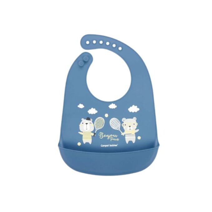 CANPOL BABIES Bavoir Silicone Bleu 4M+ (74/027)