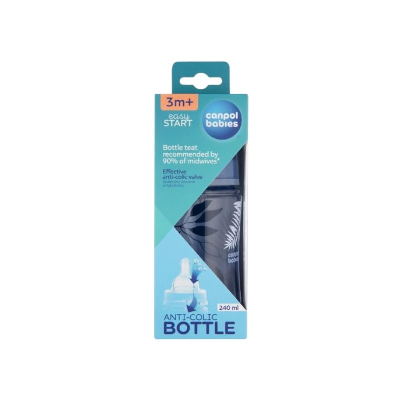 CANPOL BABIES Biberon PC Anti Colique 240ML Gold 35/240 Bleu