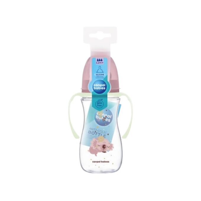 CANPOL BABIES Biberon PC Anti Colique Large Avec Anses 300ML Pink(35/238)